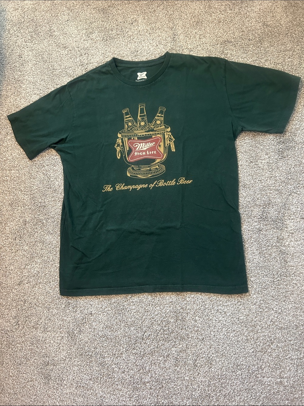 American Needle Miller High Life Beer Graphic T-Shirt Forest Green Size XL